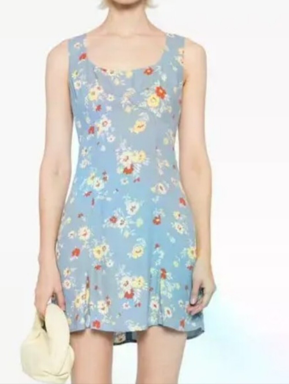 Reformation x Devon Lee Carlson Cher minidress in Janie blue red yellow floral